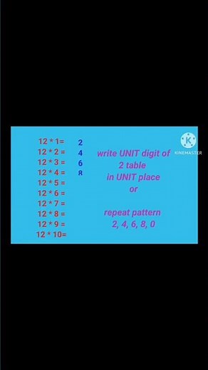 let's see trick in 12 table with in two seconds