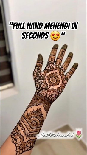 “Full hand Mehendi in seconds 😳✨” |Aesthetic mehndi design 🌷| Full mehendi 🕊 #henna #mehndi #shrots
