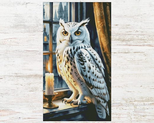Hedwig Snowy Owl Cross Stitch Pattern: Instant Download (PDF, XSD File) Pattern Keeper - Etsy Canada