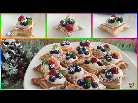 Puff pastry dessert ❤️ quick tarts with cream and berries for birthdays, celebrations, parties