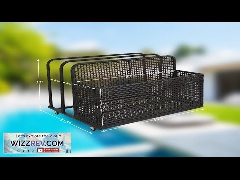 Garvee 2 Tier Rolling Pool Storage Basket PE Rattan Outdoor Organizer