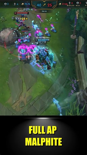 THE MOST SATISFYING AP MALPHITE ULT EVER #shortslol #malphite #lol #leagueoflegends #riotgames