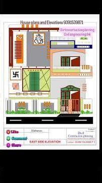 28 Feet East facing building front designs|g+1|Two floors elevation design| simple front designs|