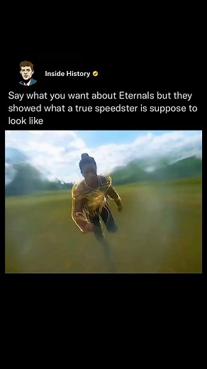 Inside History on Instagram: "Is this the best Speedster scene in a comic book movie? The CGI used to depict the speedster Makkari in Eternals was widely praised for its innovative approach and impressive execution. Unlike many previous superhero films where speedsters are portrayed with a motion blur or streak of light, Makkari’s scenes conveyed a sense of raw power and precision. The CGI captured her incredible speed in a way that felt more grounded and realistic, showing her interactions with