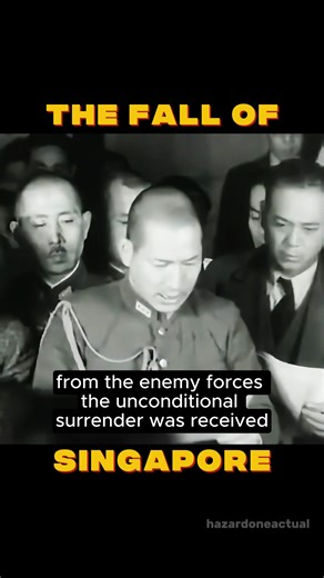 @hazard.one.actual on Instagram: "The Imperial General Headquarters of Japan announcing the capture of Singapore on February 15th, 1942. The Fall of Singapore on 15 February 1942 was one of the biggest defeats in Imperial British history. This came after a short but disastrous campaign in Malaya where British and Allied forces were consistently on the defensive, despite having a significant numerical advantage. Japanese troops moved quickly down the Malayan Peninsula using bicycles, light armor,