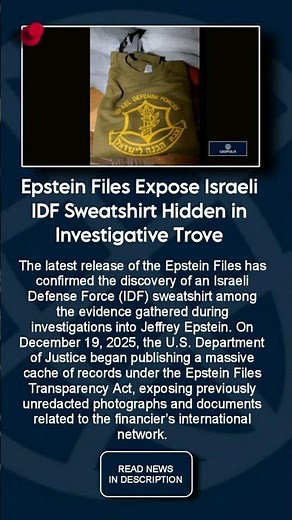 Epstein Files Reveal Discovery of IDF Sweatshirt in Investigative Trove