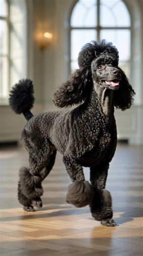Black diamond beautiful standard poodle. #poodlelife #poodle