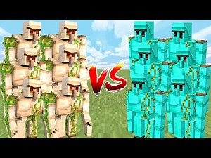 100 IRON GOLEMS vs 100 DIAMOND GOLEMS in Minecraft Mob Battle