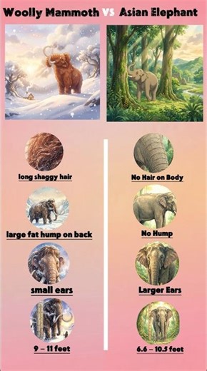 Ancient Woolly Mammoth vs Modern Elephant — Real Size Comparison You Didn’t Expect