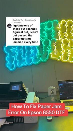 1.4K views · 3 comments | Sweatman How To Fix Ghost Paper Jam Error Epson 8550 DTF #tshirtprinting #dtfprinting #dtftransfers #tshirtbusiness #customtshirt | Highly Flavored | Facebook
