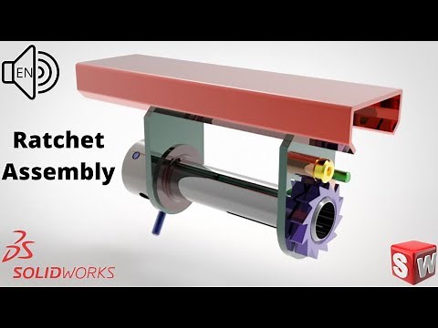 Ratchet Assembly SolidWorks 2022 Tutorial step by step!