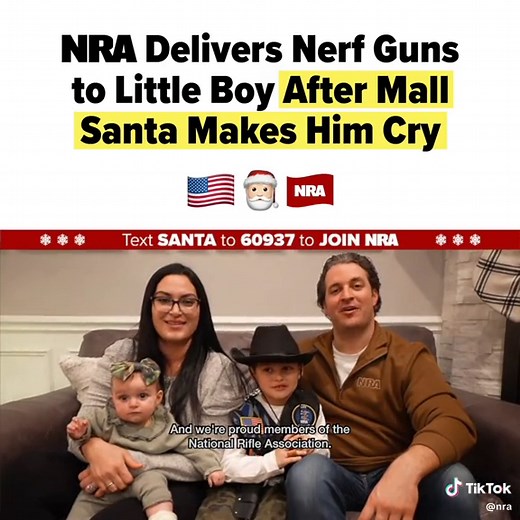 Throwback to one of our favorite videos: A gun-hating mall Santa denied NRA Life Member Mikey DeCarlo a Nerf gun, making him cry. But NRA members came to the rescue and saved his Christmas. NRA Santa even had a Nerf war with him! #nra #santa #christmas