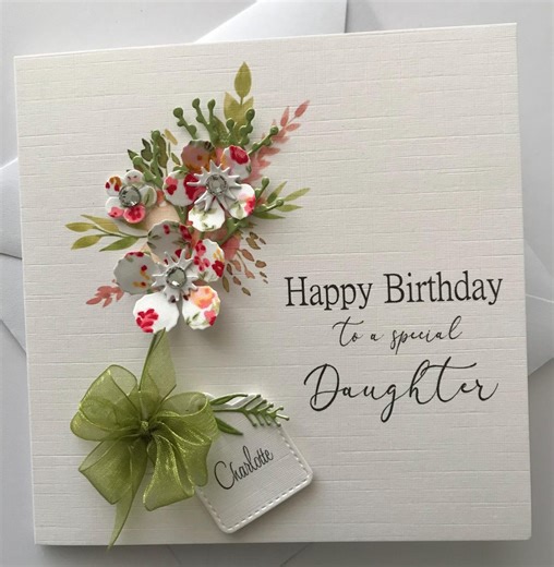 Flower Birthday Card for a Special Daughter, Handmade in the UK - Etsy UK
