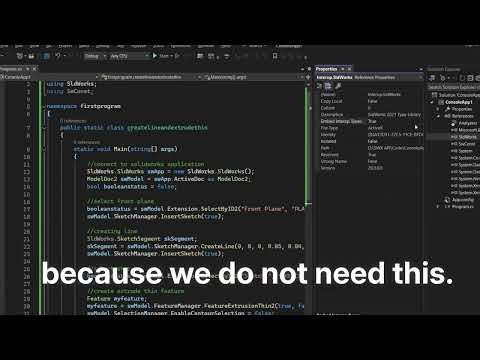 SolidWorks APIs 14: Visual Studio Setup | SolidWorks Integration Basics