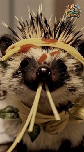 This Hedgehog's Spaghetti Day is Hypnotizing 🍝