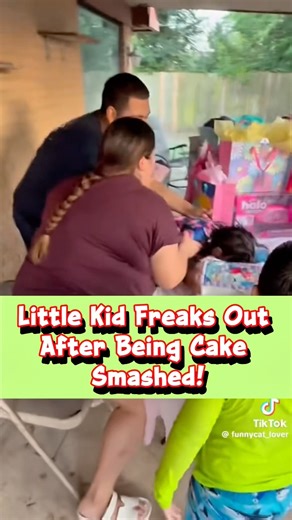 Little Kid Freaks Out After Being Cake Smashed!