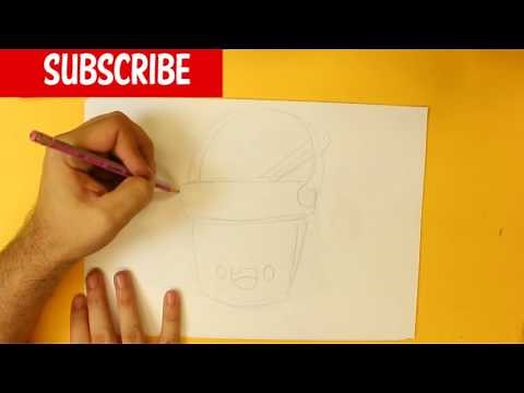 HOW TO DRAW A BUCKET AND SHOVEL CUTE, Easy step by step drawing lessons for kids