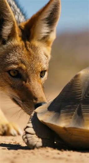 Jackal Tests a Desert Tortoise Defense 🐺