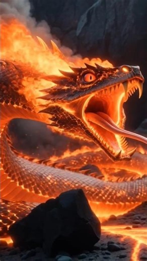 Rise of the Fire Monster Snake | Volcanic Serpent Awakens | Epic AI Fantasy | Bronze Figure