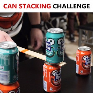 109K views · 198 reactions | This game is Can-Can! In this challenge, players must place an empty can on the edge of a ruler, and then use that ruler to carry and stack the can on top of another (full/unopened) one. First team to stack 3 cans wins! | Outscord | Facebook