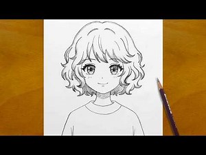 How to Draw Curly Hair Anime Girl Step by Step | Easy Pencil Sketch