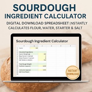Sourdough Bread Calculator Spreadsheet: Baking Tool (digital Download) - Etsy UK