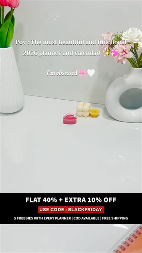 Black Friday Sale is live. If 2026 is the year you finally stay consistent, this is your planner. Structured pages. Real habit tracking. Clear monthly views. ✨ And yes — free stationery worth more than the planner itself.  Pre-Order Now & Get: • Flat 40% OFF • + Extra 10% OFF (Code: BF10 / BLACKFRIDAY) • Sticker Book (600+) + Sticky Notes + Memo Pad + Canvas Pouch + Bookmark ⏳ Limited Time. Big Savings. Bigger Transformation. | The Art Loom | Facebook