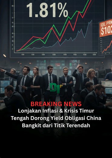 Yield obligasi pemerintah China tenor 10 tahun naik ke 1,81% setelah sebelumnya menyentuh level terendah hampir tujuh bulan. Kenaikan ini dipicu oleh lonjakan inflasi China yang mencapai 1,3% YoY pada Februari, tertinggi dalam tiga tahun, serta melonjaknya harga minyak global di atas $100 akibat konflik Timur Tengah. Meski tekanan inflasi meningkat, China masih memiliki bantalan dari cadangan minyak yang besar sebagai importir energi terbesar dunia.: #ChinaEconomy #ChinaBonds #BondYield #Inflasi