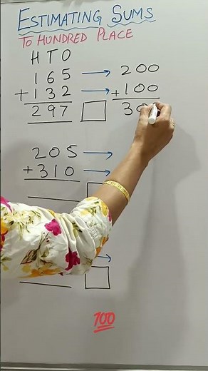 ESTIMATING SUMS TO THE NEAREST HUNDRED PLACE #maths #mathstricks #simplifying #rounding #fun