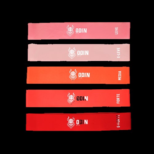 Kit com 5 Faixas Elásticas Mini Bands Extensor | Odin Fit