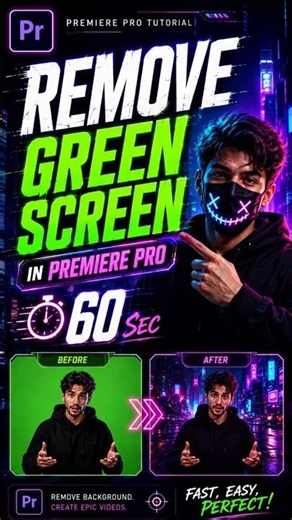 How to Remove Green Screen in Premiere Pro in 1 Click! 🤫 (Ultra Key Tutorial)