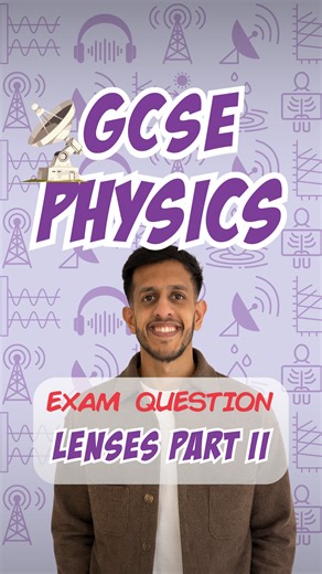 A convex lens is used to form a magnified image 🔍 The diagram shows the image formed. Give two ways this image is similar to the image formed by a concave lens. #gcsephysics #lenses #light #examquestions #flashrevisionlab