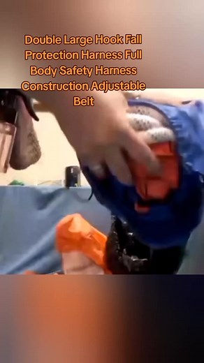 Double Large Hook Fall Protection Harness Full Body Safety Harness Construction Adjustable Belt #harness #safetyharness #construction