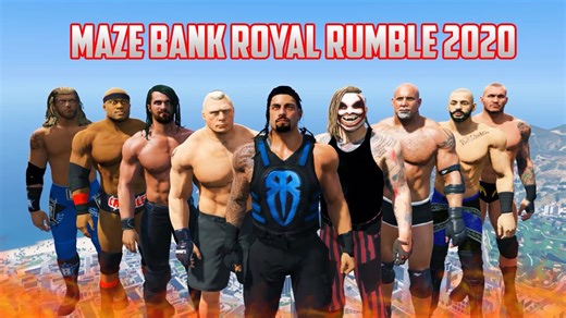GTA 5 WWE Maze Bank Royal Rumble a high stakes ragdoll battle above the city