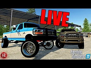 Farming Simulator 22 LIVE: BUYING NEW CUSTOM TRUCKS! FORD OBS, RAM 3500, NEW BUILDINGS, & MORE!