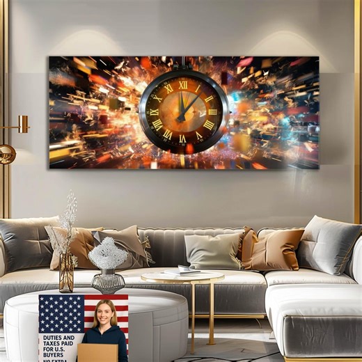 Extra Large Wall Clock, Oversized Modern Glass Wall Decor, Luxury Contemporary Statement Clock, 20x43 or Round 20x20" - Etsy UK