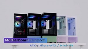 Raidmax I802 Mesh Air Flow Compact Panoramic ATX Mid Tower Case – 270° View Tempered Glass, 5X Pre-Installed 120mm Static RGB Color Fans, Supports ATX/Micro ATX Motherboards, Max 340mm GPU (White)