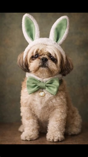Happy Dog Embraces Easter Bunny Spirit