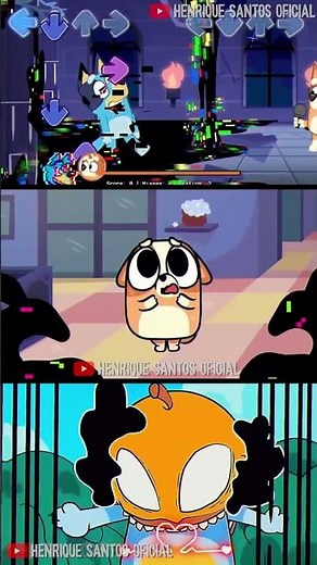 FNF Bluey Corrupted vs Pibby MOD Orange Annoying Gameplay #fnf #bluey #pibby #shorts