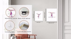 CHDITB Gymnastics Decor for Girls Bedroom, Abstract Exercise Dance Gymnast Art Prints,Set of 3(8" x10") Gymnast Ballet Poster Gymnastics Canvas Wall Art for Training Room Gym Girl Yoga Room Decor