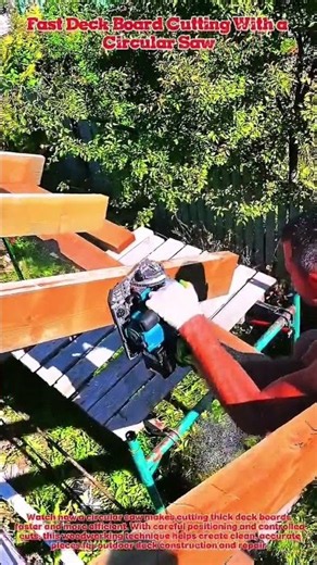 Fast Deck Board Cutting With a Circular Saw #woodworking #carpentry #woodworkingtools