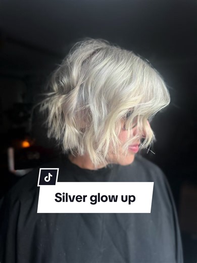 We kept her gorgeous grey but gave it a lift! Now she’s rocking that silver with a soft pop of brightness! ✨ #SilverGlow #GreyHairGoals#BlondeTransformation #HairGoals #