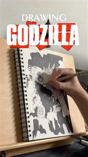 Drawing GODZILLA!🦖🔥#drawing #godzilla #kingofthemonsters #shingodzilla #monster #art