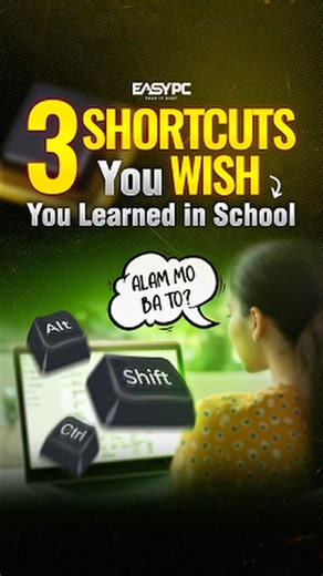 STUDENTS! Here's 3 keyboard shortcuts I wish I learned in school! 👩‍💻 #EasyPC #TechItEasy #EasyTechTips #Students #KeyboardShortcuts | EASY PC