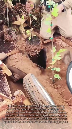 Fast Machine Tree Planting Method in Action #worker #process #farming #agriculture #machinery