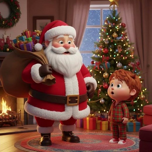 Timmy and Santa on Christmas Eve