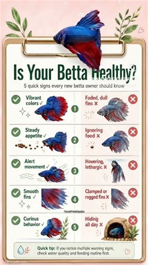 5 Signs Your Betta Fish🐬🐟 Is Sick or Healthy! (Beginner Betta Care Guide)#aquarium #betta#bettafish