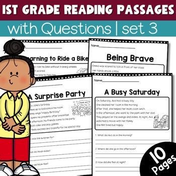 Daily Routine Reading Passages | 1st Grade Reading Comprehension Passages set 3