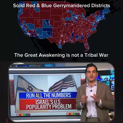 The Great Awakening is not a Tribal WarOur electoral map is gerrymandered.- solid blue districts won’t turn red- solid red districts won’t turn blueInstead of freaking out about DSA winning, learn how they did it & unseat Israel candidates in your red district