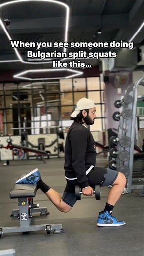 Super Pumped | Gym Tips on Instagram: "Most people mess up their Bulgarian split squat setup. Here’s a simple trick to find the perfect stance every time. Small adjustments = big gains.  #bulgariansplitsquat #legsworkout #legdaytips #formcorrection #quadtraining #fitnessreels #superpumped"
